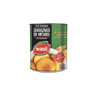 Duraznos en mitades Wasil 820 grs