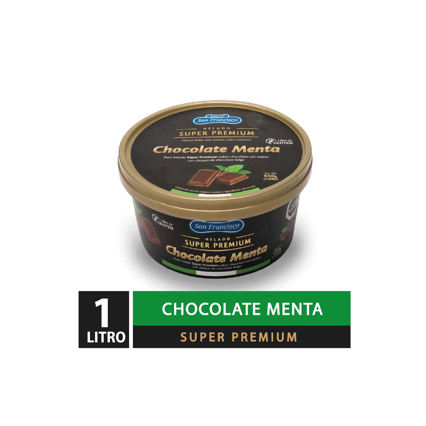 Postre helado chocolate menta San Francisco 1 litro
